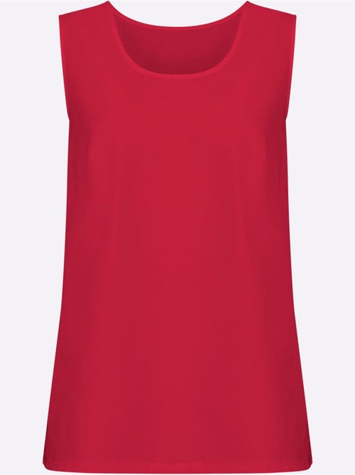 Débardeur féminin à encolure arrondie et fentes latérales - Taille standard - Moda Vilona - Kiabi
