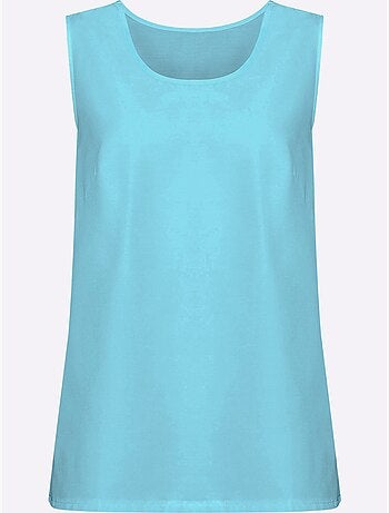 Débardeur féminin à encolure arrondie avec fentes latérales - Taille standard - Moda Vilona