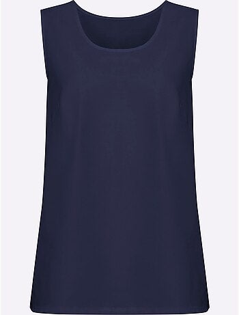 Débardeur féminin à encolure arrondie avec fentes latérales - Taille standard - Moda Vilona