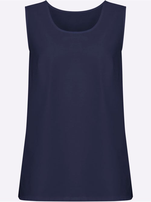 Débardeur féminin avec encolure arrondie et fentes latérales - Taille standard - Moda Vilona - Kiabi