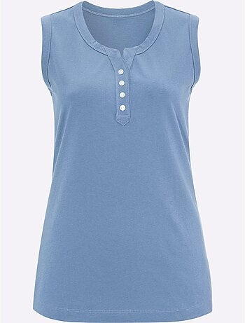 Débardeur Boutons Imitation Nacre - Taille Standard - Moda Vilona