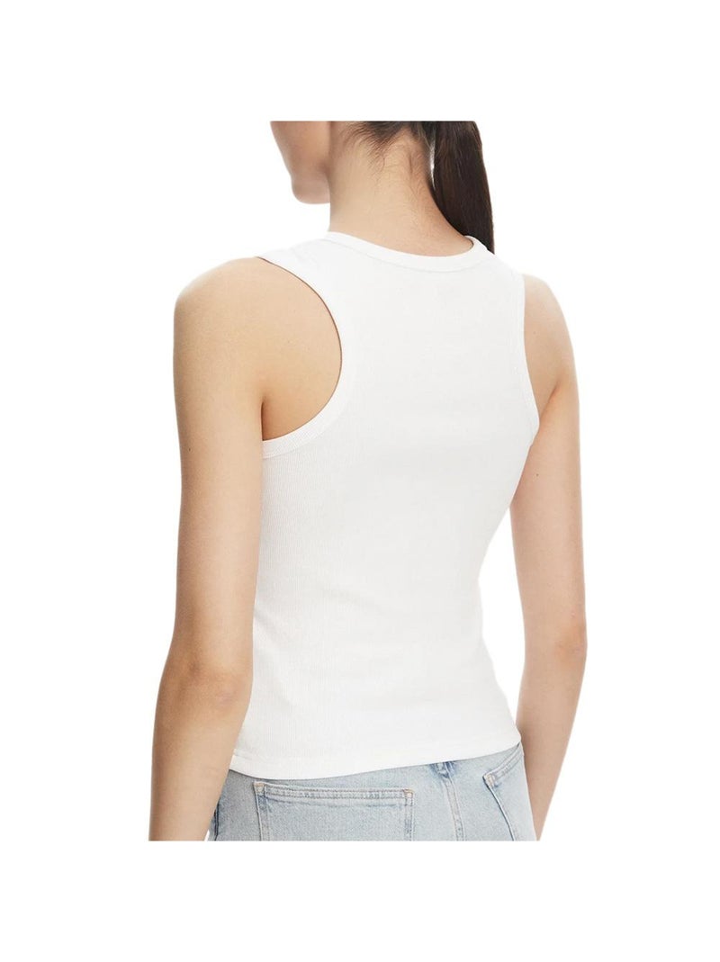 Débardeur Femme Calvin Klein Jeans A Woven Label Blanc - Kiabi