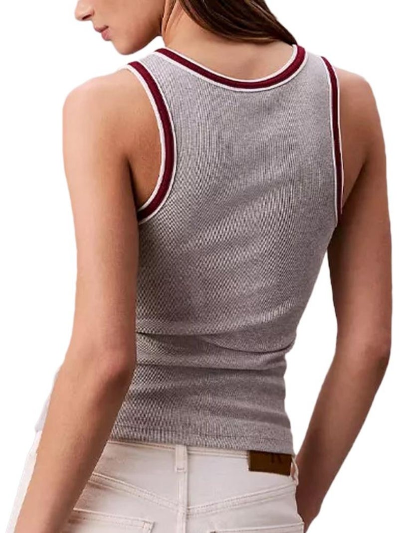 Débardeur Femme Calvin Klein Jeans Gris Argenté - Kiabi