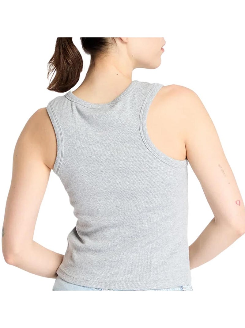 Débardeur Femme Calvin Klein Jeans Label Gris Argenté - Kiabi