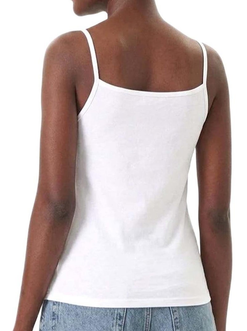 Débardeur Femme Calvin Klein Jeans Stretch Blanc - Kiabi