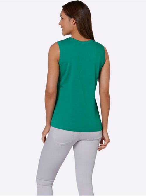 Débardeur femme col rond à patte de boutonnage avec boutons nacrés - Taille standard - Moda Vilona - Kiabi Débardeur femme col rond à patte de boutonnage avec boutons nacrés - Taille standard - Moda Vilona - Kiabi