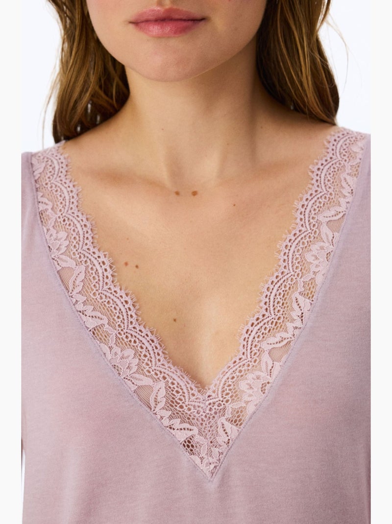 Débardeur femme en cachemire penti Mauve - Kiabi