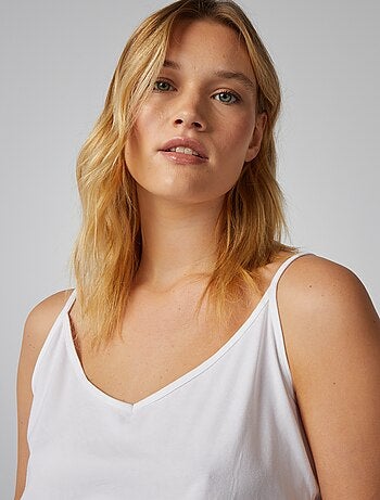 Débardeur femme en coton à fines bretelles