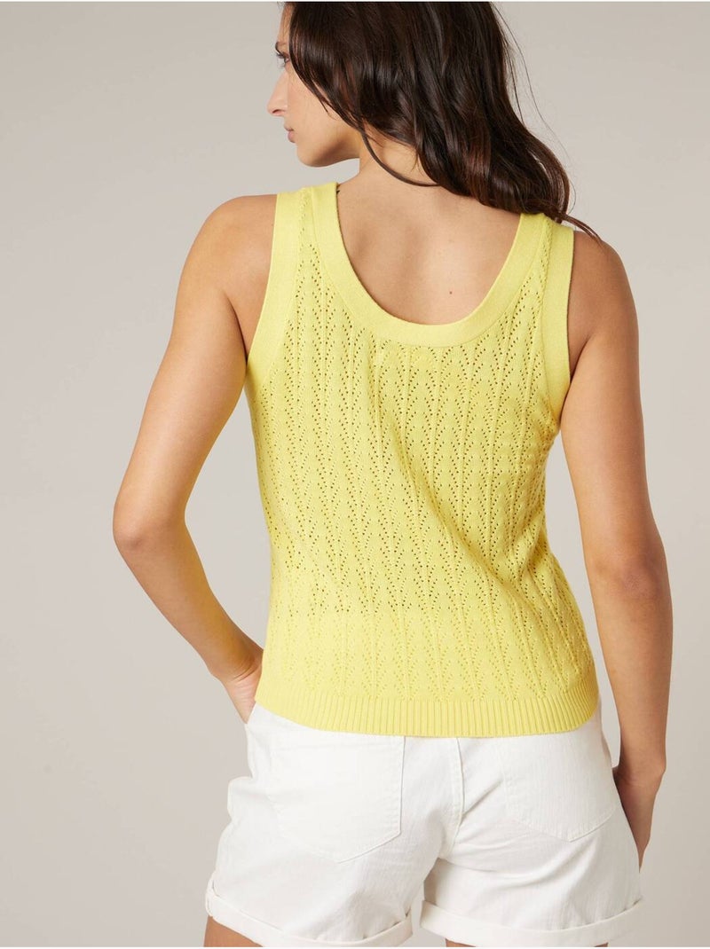 Débardeur femme en coton 'Deeluxe' Jaune - Kiabi