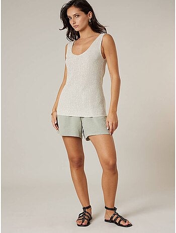 Débardeur femme en maille fantisie 'Deeluxe'