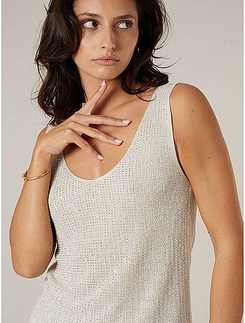 Débardeur femme en maille fantisie 'Deeluxe'