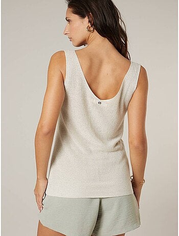 Débardeur femme en maille fantisie 'Deeluxe'