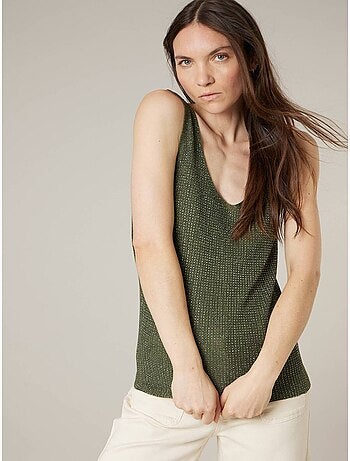 Débardeur femme en maille fantisie 'Deeluxe'