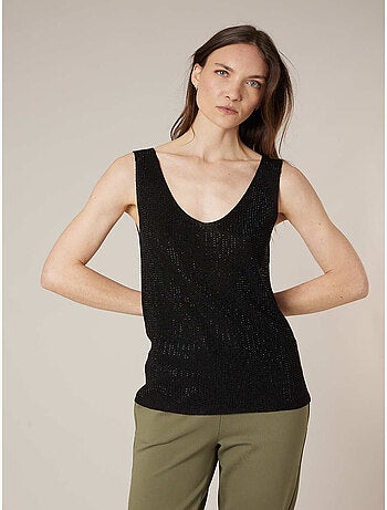 Débardeur femme en maille fantisie 'Deeluxe'