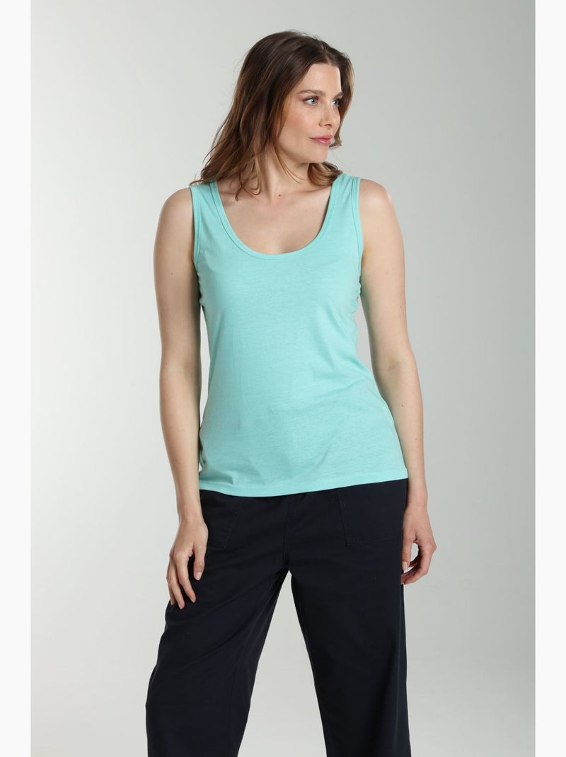 Debardeur femme Manon Cabage() | Gerard Pasquier Bleu turquoise - Kiabi