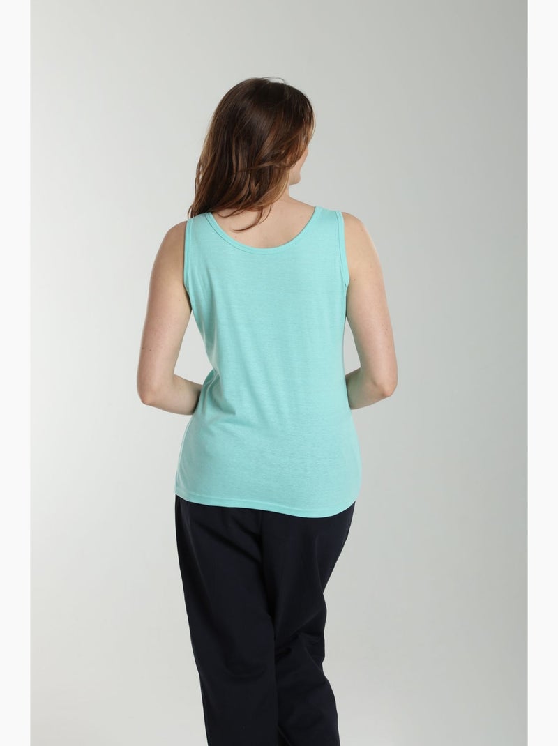 Debardeur femme Manon Cabage() | Gerard Pasquier Bleu turquoise - Kiabi
