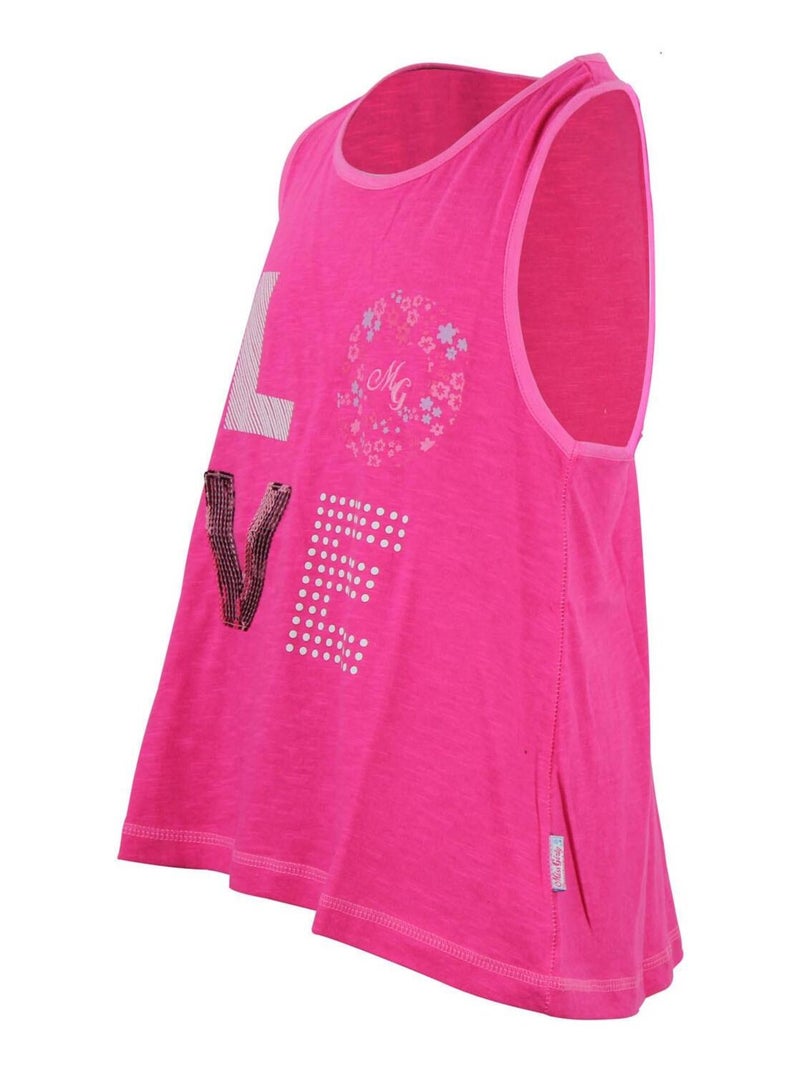 Débardeur fille FOLINGLOV - MISS GIRLY Rose fushia - Kiabi