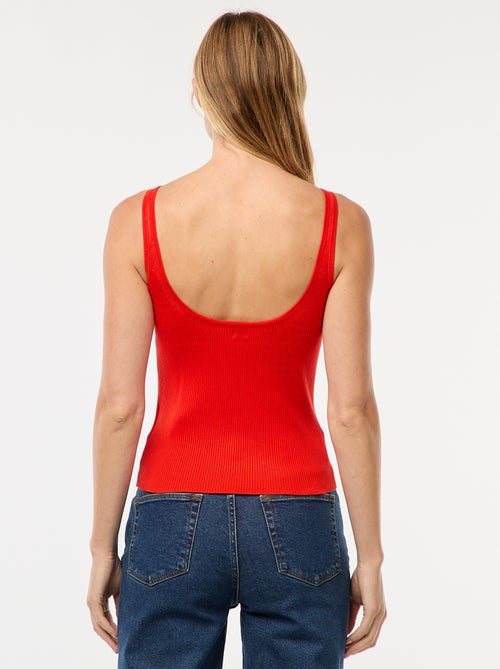 Débardeur fin en maille côtelée - Kiabi