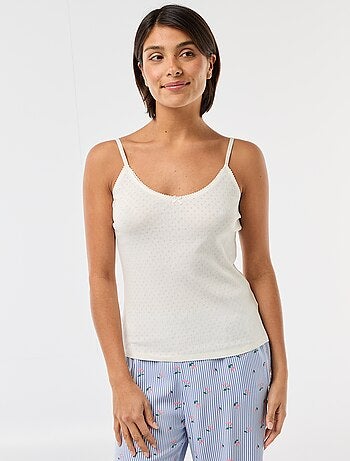 Débardeur fine bretelle réglable en coton uni