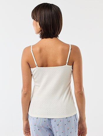 Débardeur fine bretelle réglable en coton uni