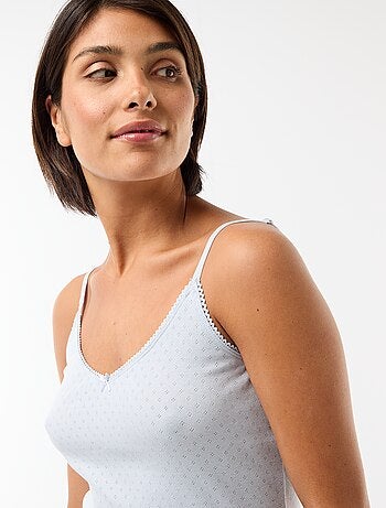 Débardeur fine bretelle réglable en coton uni