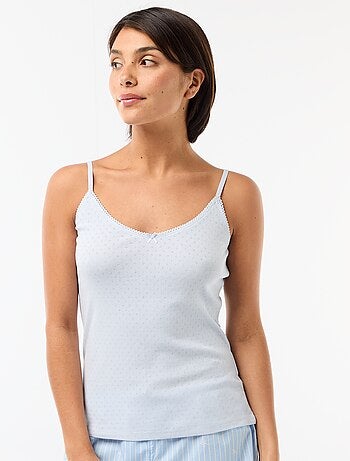 Débardeur fine bretelle réglable en coton uni