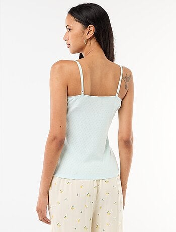 Débardeur fine bretelle réglable en coton uni