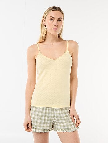 Débardeur fine bretelle réglable en coton uni