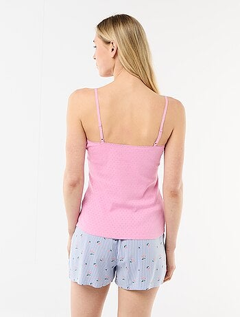 Débardeur fine bretelle réglable en coton uni