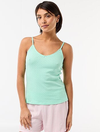 Débardeur fine bretelle réglable en coton uni