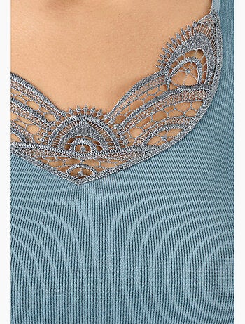 Débardeur fine côte guipure Thermolactyl thermique - Damart