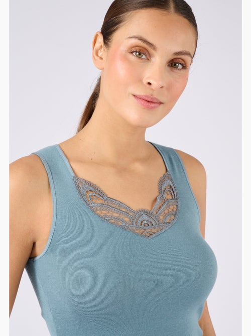 Débardeur fine côte guipure Thermolactyl thermique - Damart - Kiabi