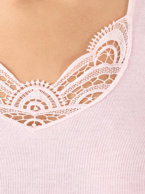 Débardeur fine côte guipure Thermolactyl thermique - Damart - Kiabi