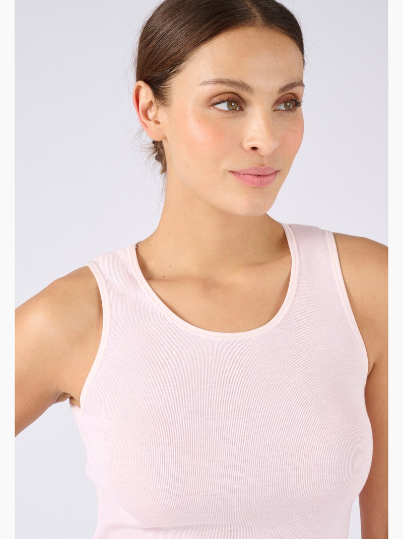 Débardeur fine côte Thermolactyl thermique - Damart Rose - Kiabi