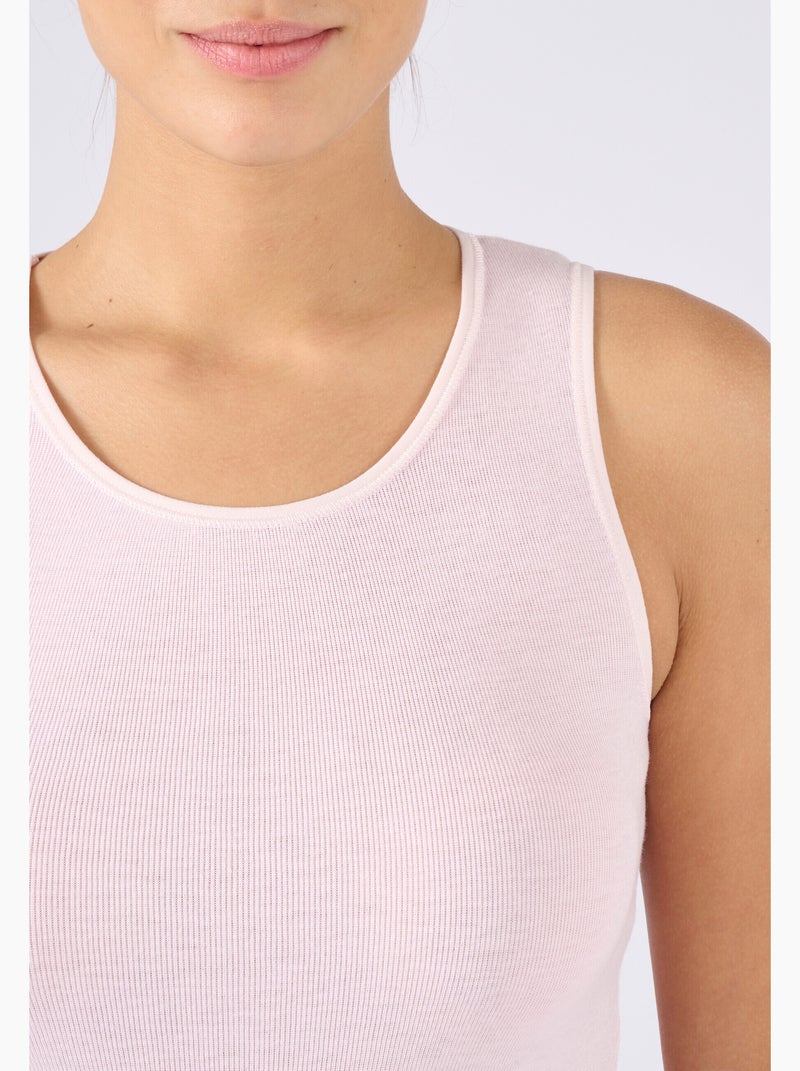 Débardeur fine côte Thermolactyl thermique - Damart Rose - Kiabi