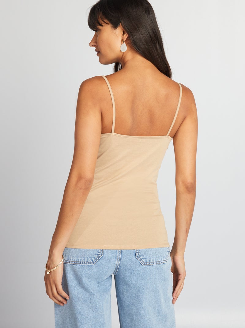 Débardeur fines bretelles Beige - Kiabi