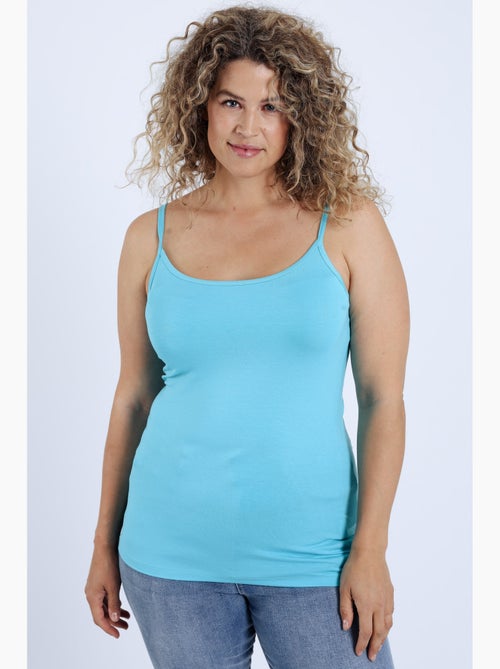 Débardeur fines bretelles en viscose uni PAPRIKA - Kiabi