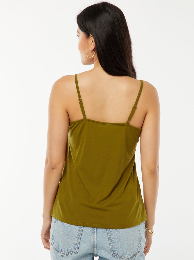 Débardeur fines bretelles Kaki - Kiabi