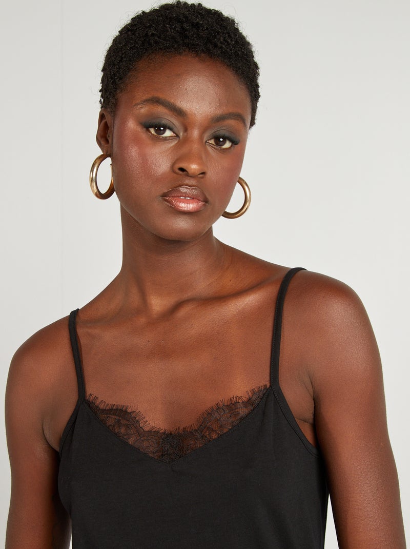 Débardeur fines bretelles Noir - Kiabi