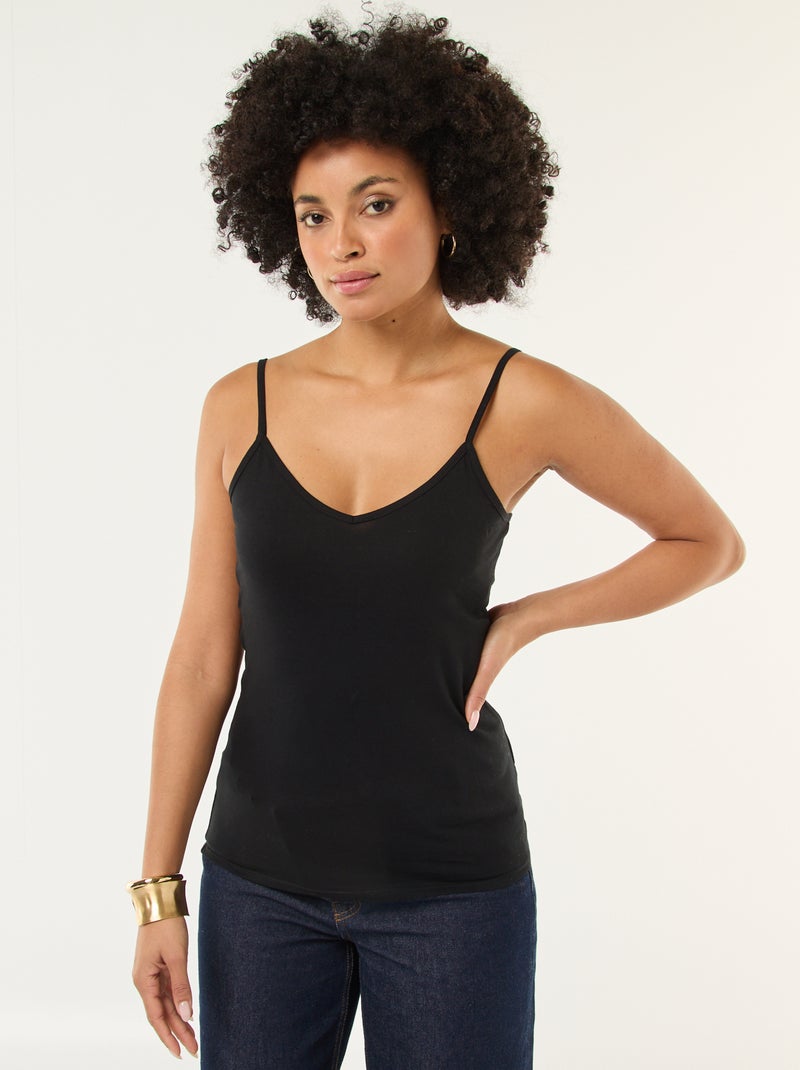 Débardeur fines bretelles Noir - Kiabi