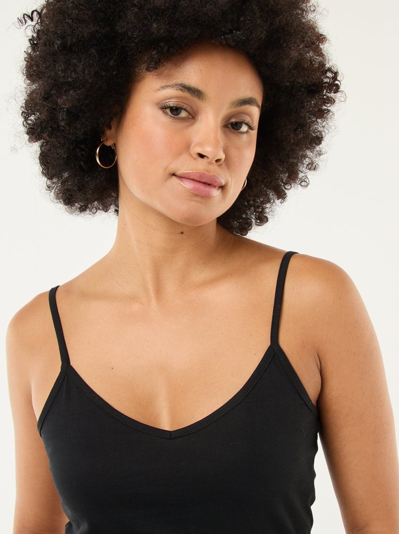 Débardeur fines bretelles Noir - Kiabi