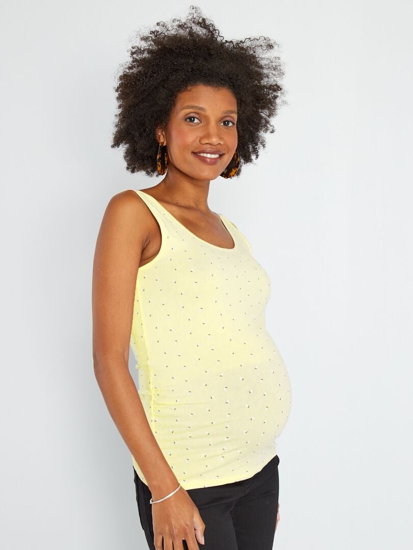 Débardeur grossesse en jersey avec imprimé Jaune - Kiabi