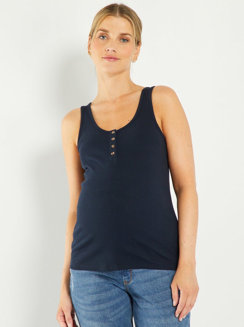 Débardeur grossesse en jersey bleu marine - Kiabi