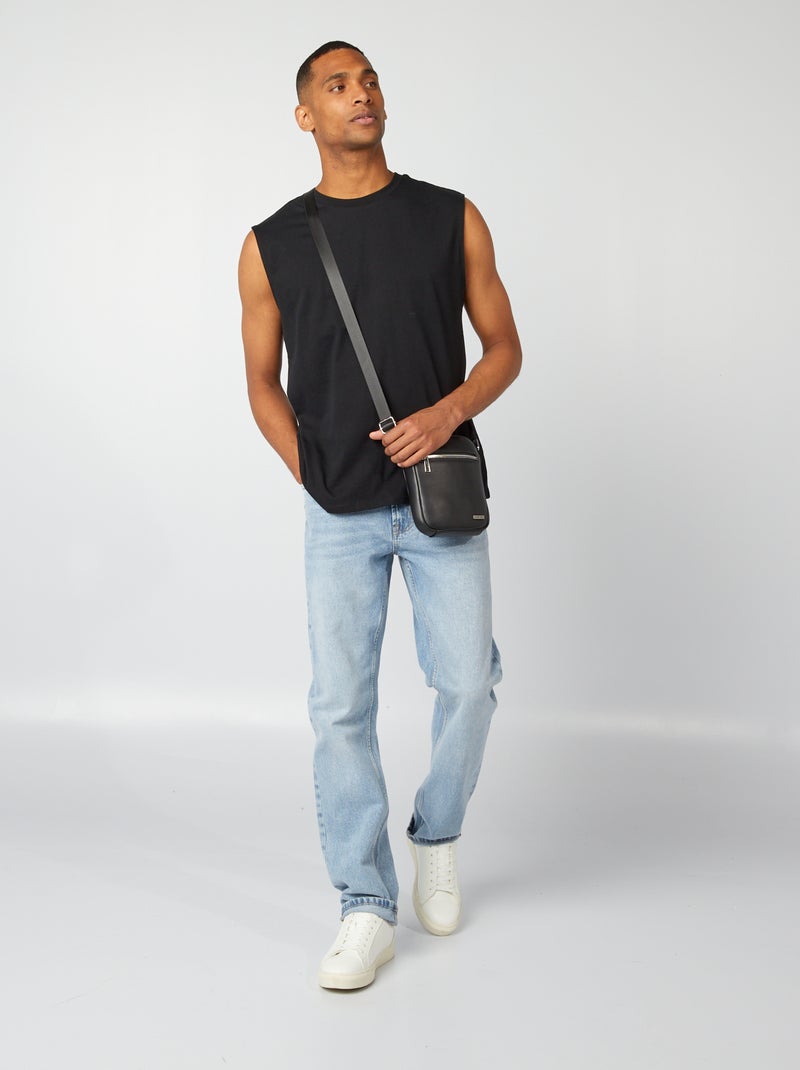 Débardeur homme en coton à motif fantaisie Noir - Kiabi