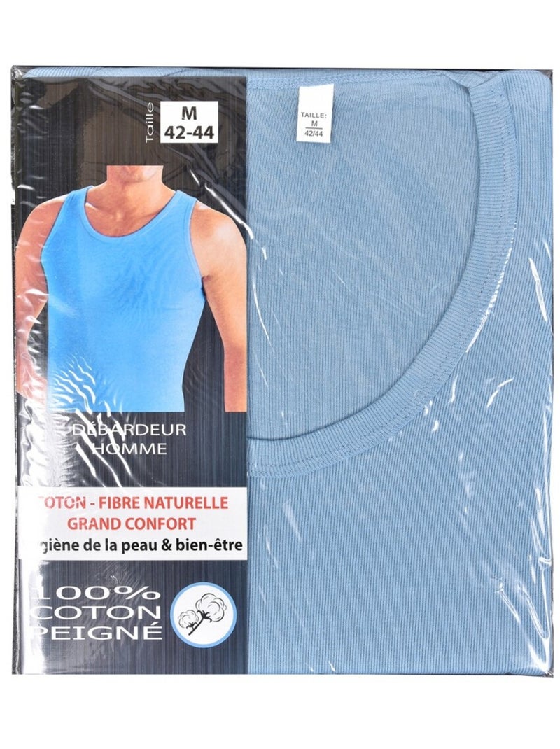 Débardeur Homme Fibre Naturelle Grand Confort Ciel - Kiabi