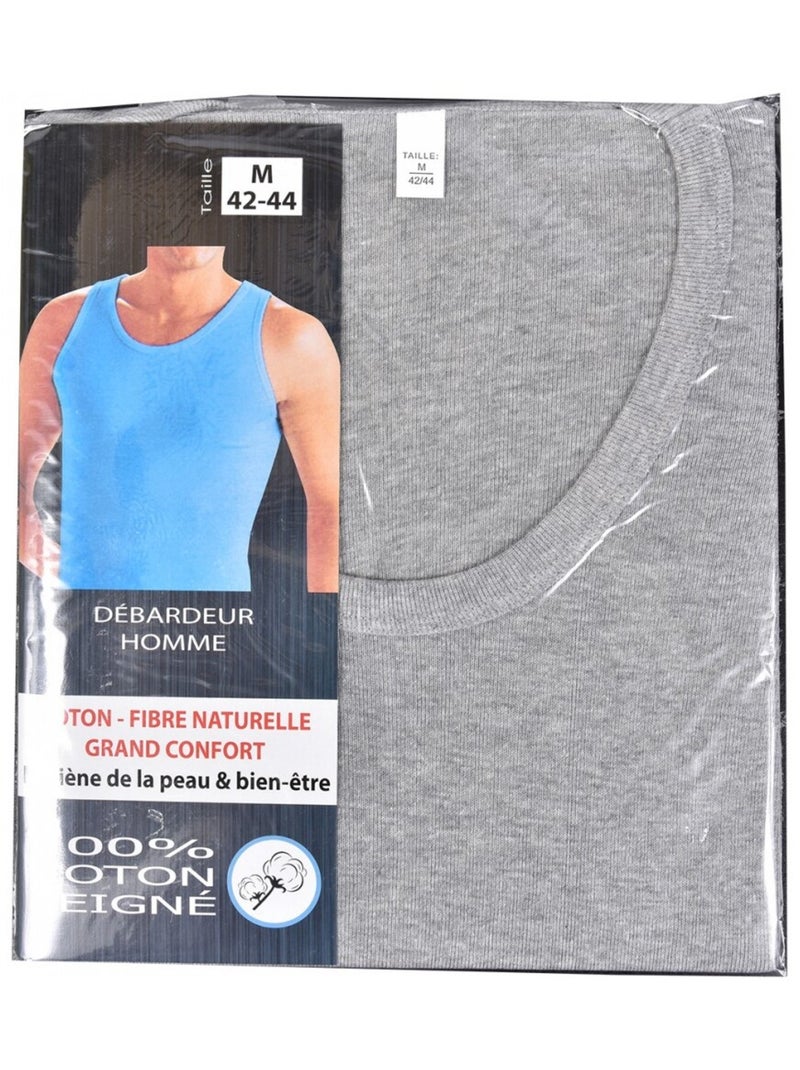 Débardeur Homme Fibre Naturelle Grand Confort Gris - Kiabi