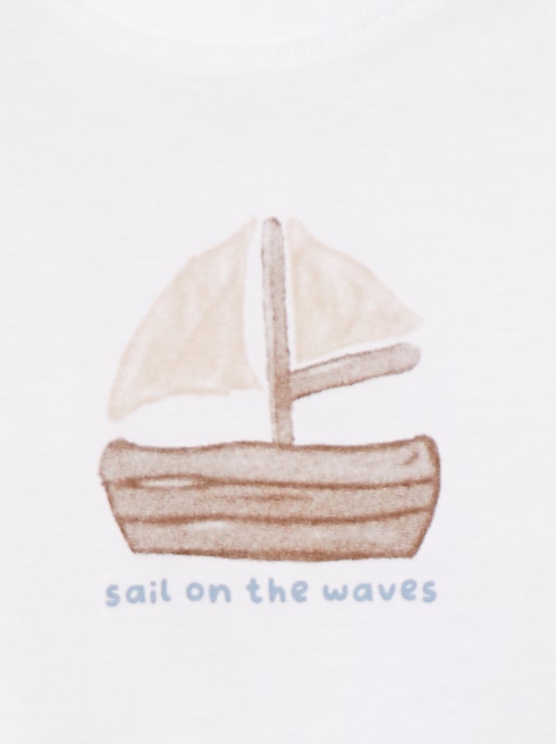 Débardeur imprimé 'bateau' Blanc - Kiabi