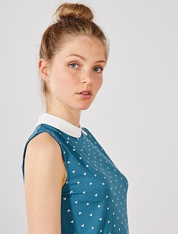 Débardeur imprimé col Claudine - Kiabi