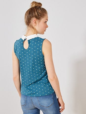 Débardeur imprimé col Claudine - Kiabi