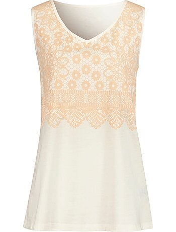 Débardeur Imprimé Dentelle Tendance - Taille Standard - Moda Vilona
